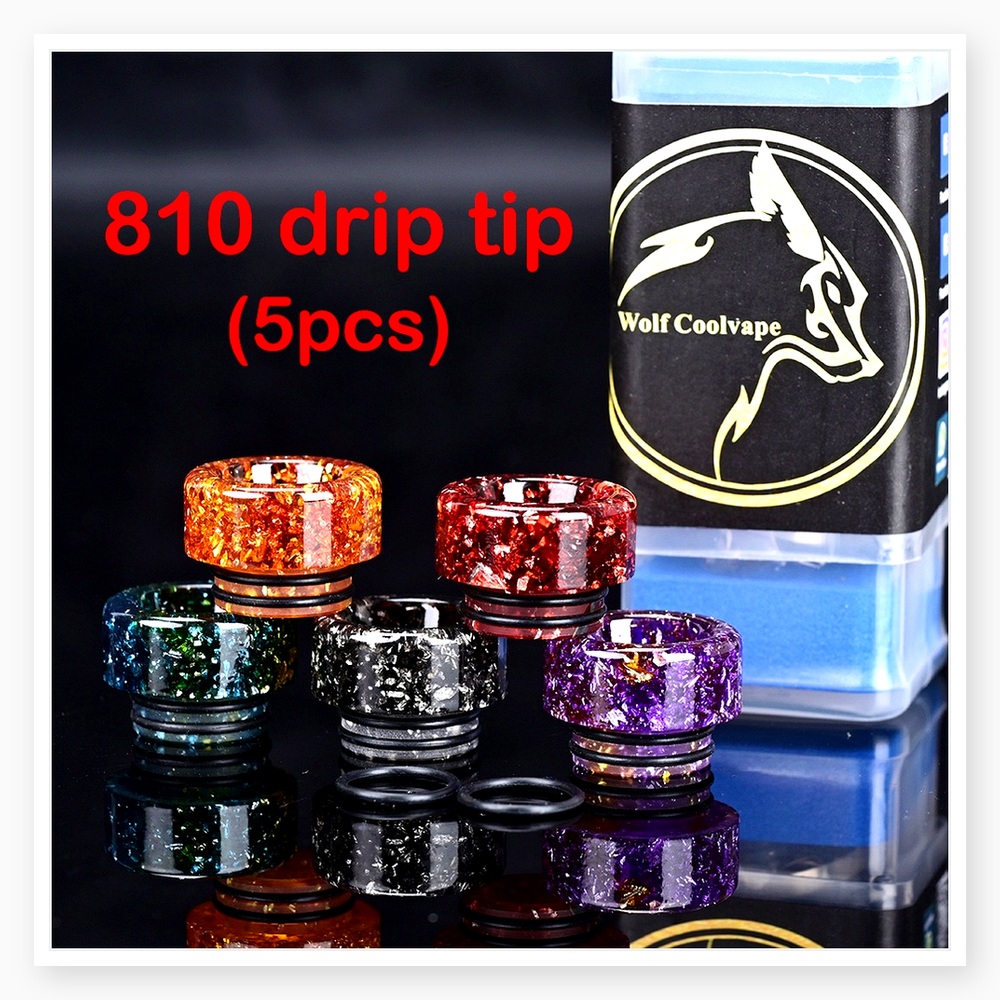 5pcs Wolfcoolvape 810 Drip Tip - Drip Tip Resin 评论和价格